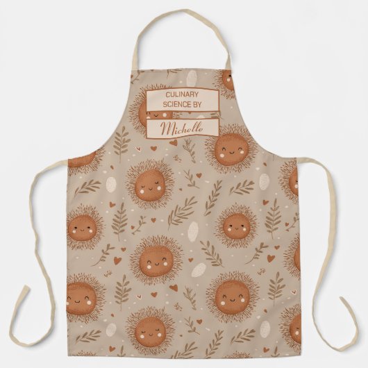 Custom Floral Apron – Culinary Science by [Name] エプロン (正面)