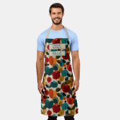 Custom Floral Apron – Culinary Science by [Name] エプロン (着用した状態)