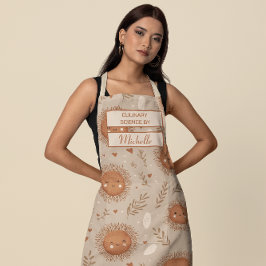 Custom Floral Apron – Culinary Science by [Name] エプロン