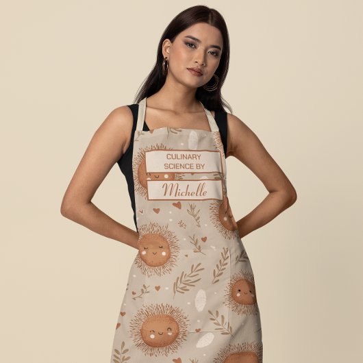 Custom Floral Apron – Culinary Science by [Name] エプロン