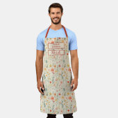 Custom Floral Apron – Culinary Science by [Name] エプロン (着用した状態)