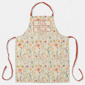 Custom Floral Apron – Culinary Science by [Name] エプロン (正面)