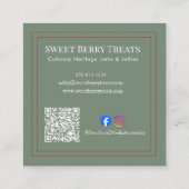 Custom Floral Business "Thank You" Insert Card スクエア名刺 (裏面)