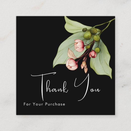 Custom Floral Business "Thank You" Insert Card スクエア名刺 (正面)