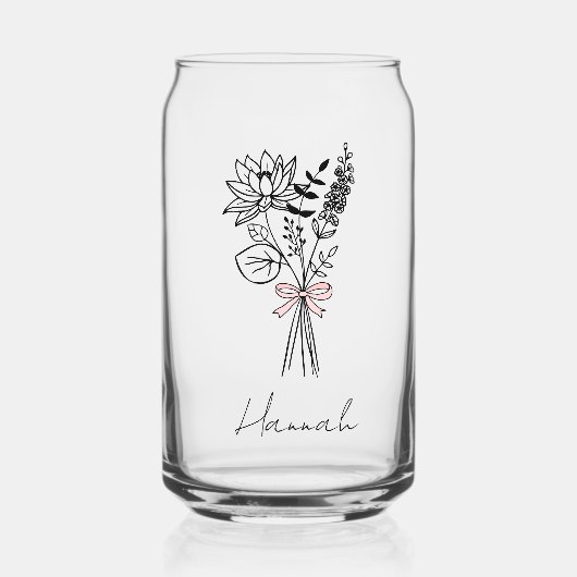 Custom Floral Can Glass For Bridesmaid ガラス缶 (正面)