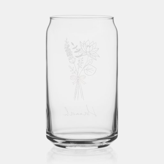 Custom Floral Can Glass For Bridesmaid ガラス缶 (裏面)