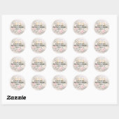 Custom Floral Champagne Toast Sticker ラウンドシール (シート)