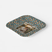 Custom Floral Doodle Photo Engagement Paper Plates ペーパープレート (傾斜あり)