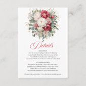 Custom Floral Greenery Wedding Details エンクロージャーカード (正面)