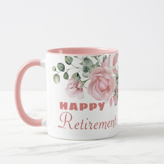 Custom Floral Happy Retirement  マグカップ (左)