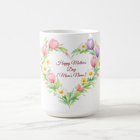Custom Floral Heart Mother’s Day Mug コーヒーマグカップ (中央)