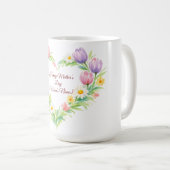 Custom Floral Heart Mother’s Day Mug コーヒーマグカップ (正面右)