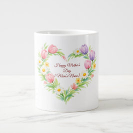 Custom Floral Heart Mother’s Day Mug ジャンボコーヒーマグカップ