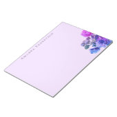 Custom Floral Lavender Watercolor Pink Blue Flower ノートパッド (アングル)