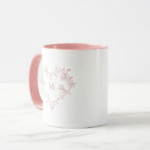 Custom Floral Monogram Floral Toile de Jouy マグカップ (正面左)