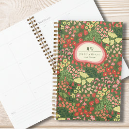 Custom Floral Monogram Weekly Monthly Planner プランナー手帳