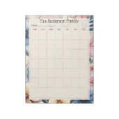 Custom Floral Monthly Calendar Notepad ノートパッド (回転)
