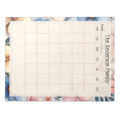 Custom Floral Monthly Calendar Notepad ノートパッド (正面)