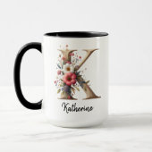 Custom Floral Mug for Birthday or Mothers Day Gift マグカップ (左)