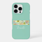 Custom Floral Pastel Blue Green Beloved Christian iPhoneケース (裏面)