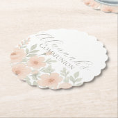 Custom Floral Pastel Communion  ペーパーコースター (アングル)