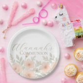 Custom Floral Pastel Communion  ペーパープレート (パーティー)