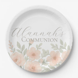 Custom Floral Pastel Communion  ペーパープレート