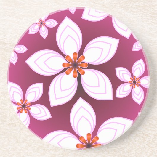 Custom floral pattern gift コースター (正面)