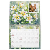 Custom Floral Photo Calendar Personalized Flower  カレンダー (3月 2026)