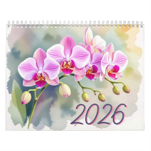 Custom Floral Photo Calendar Personalized Flower  カレンダー (カバー)