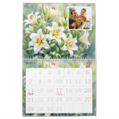 Custom Floral Photo Calendar Personalized Flower カレンダー (3月 2027)