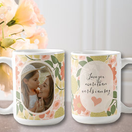 Custom Floral Photo Mug – Editable Message  コーヒーマグカップ