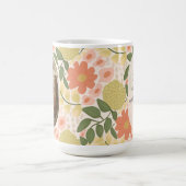 Custom Floral Photo Mug – Editable Message  コーヒーマグカップ (中央)