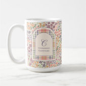 Custom Floral Plaid Mug – Custom Name & Quote コーヒーマグカップ (左)