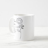 Custom Floral Script Birthday Mug Gift Her Friend  コーヒーマグカップ (正面左)