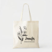 Custom Floral Tote Bag Bridal Party Wedding Favor トートバッグ (正面)