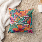 Custom Floral Tropical Vibrant Beauty Interior  クッション (ブランケット)