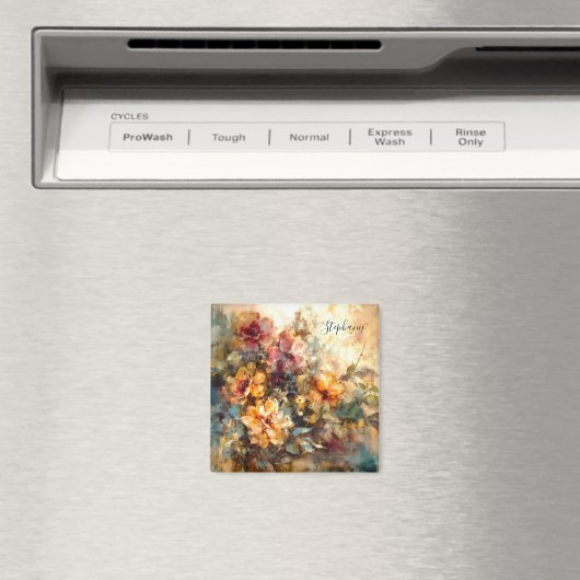 Custom Floral Watercolor Magnet マグネット (インサイチュ (食洗機))