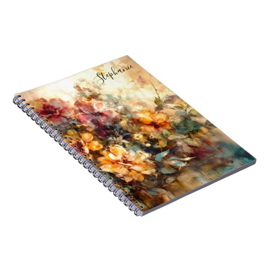 Custom Floral Watercolor Notebook Journal ノートブック (右側)
