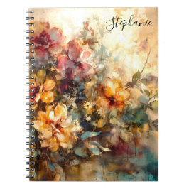 Custom Floral Watercolor Notebook Journal ノートブック
