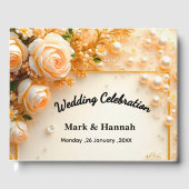 Custom Floral Wedding Celebration– Personalized  ゲストブック (正面)