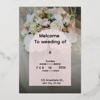 Custom Floral Wedding Invitation Personalized Mode 箔招待状