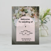 Custom Floral Wedding Invitation Personalized Mode 箔招待状 (立ち正面)