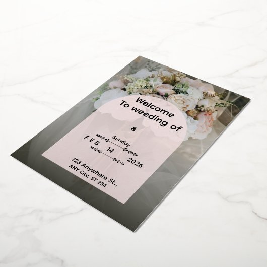 Custom Floral Wedding Invitation Personalized Mode 箔招待状 (回転した状態)