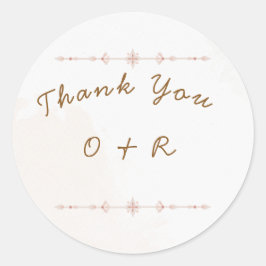 Custom Floral Wedding Round Stickers ラウンドシール