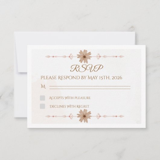 Custom Floral Wedding RSVP Card (正面)