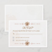 Custom Floral Wedding RSVP Card (正面/裏面)