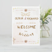 Custom Floral Wedding Welcome Sign 招待状 (スタンド正面)