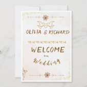 Custom Floral Wedding Welcome Sign 招待状 (正面)