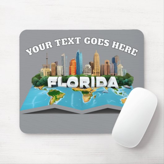 Custom Florida Map & Skyline - Personalized Text マウスパッド (マウス)